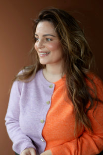 Cardigan Sweets for my sweets | Lilac/orange | Studio Poespas