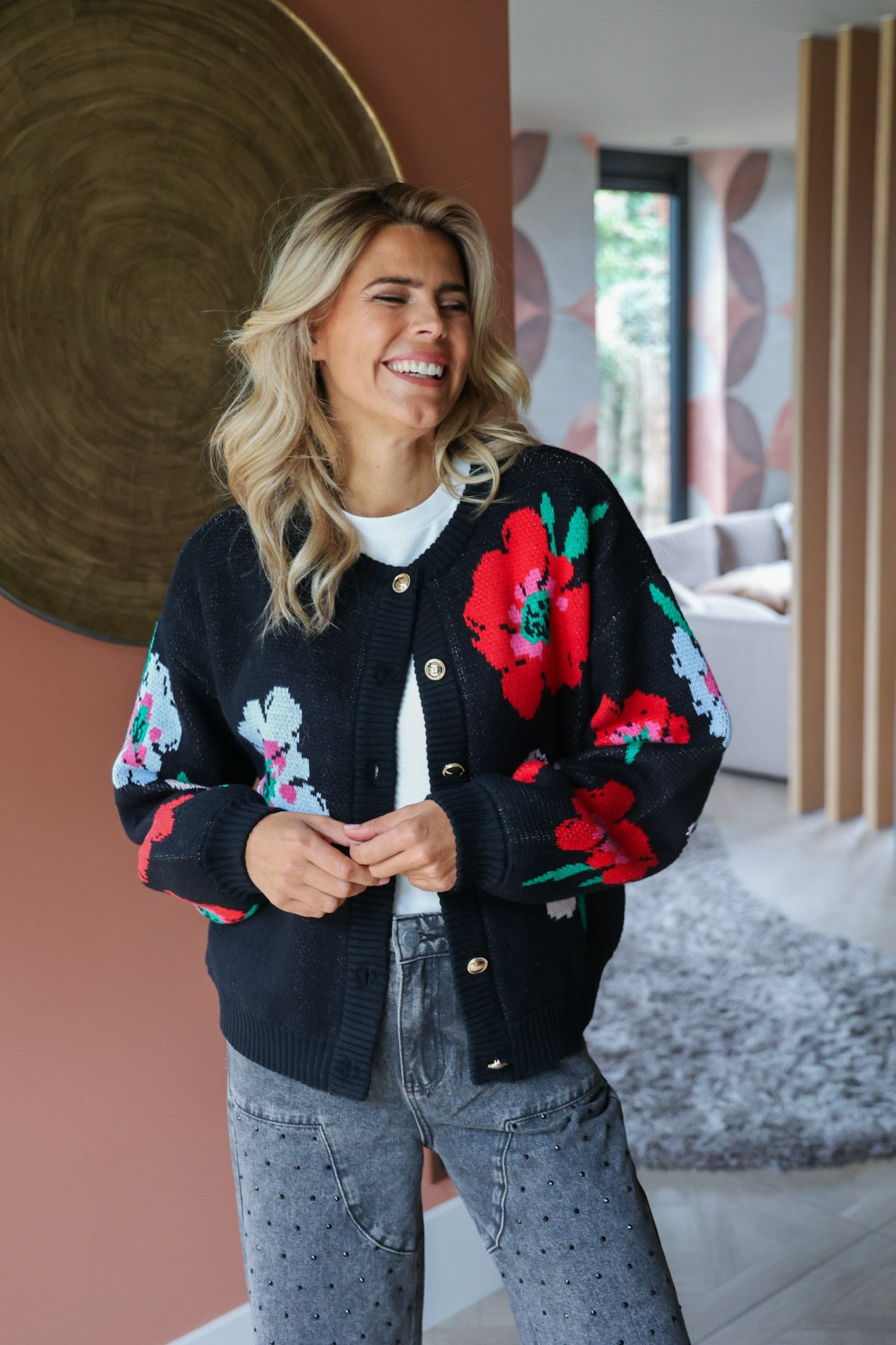 Cardigan Jazz | Multi flower | Harper & Yve