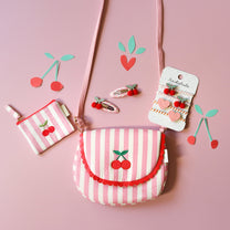 Cherry kiss stripy clips | 2 stuks | Rockahula