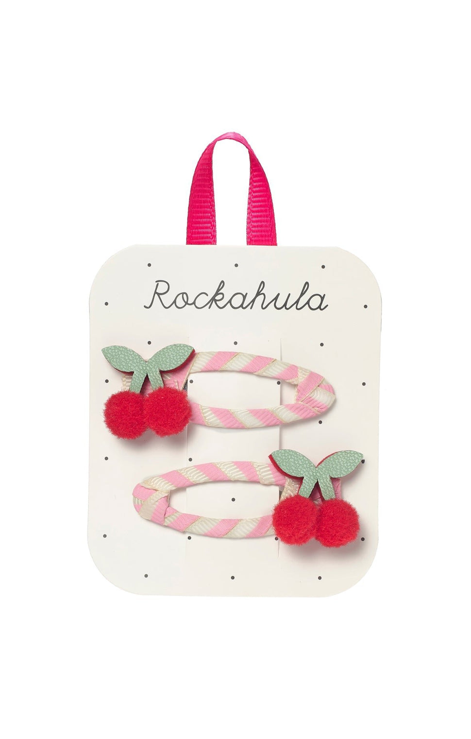 Cherry kiss stripy clips | 2 stuks | Rockahula