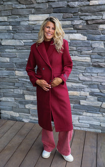 Coat Hazel | Wine berry | Harper & Yve