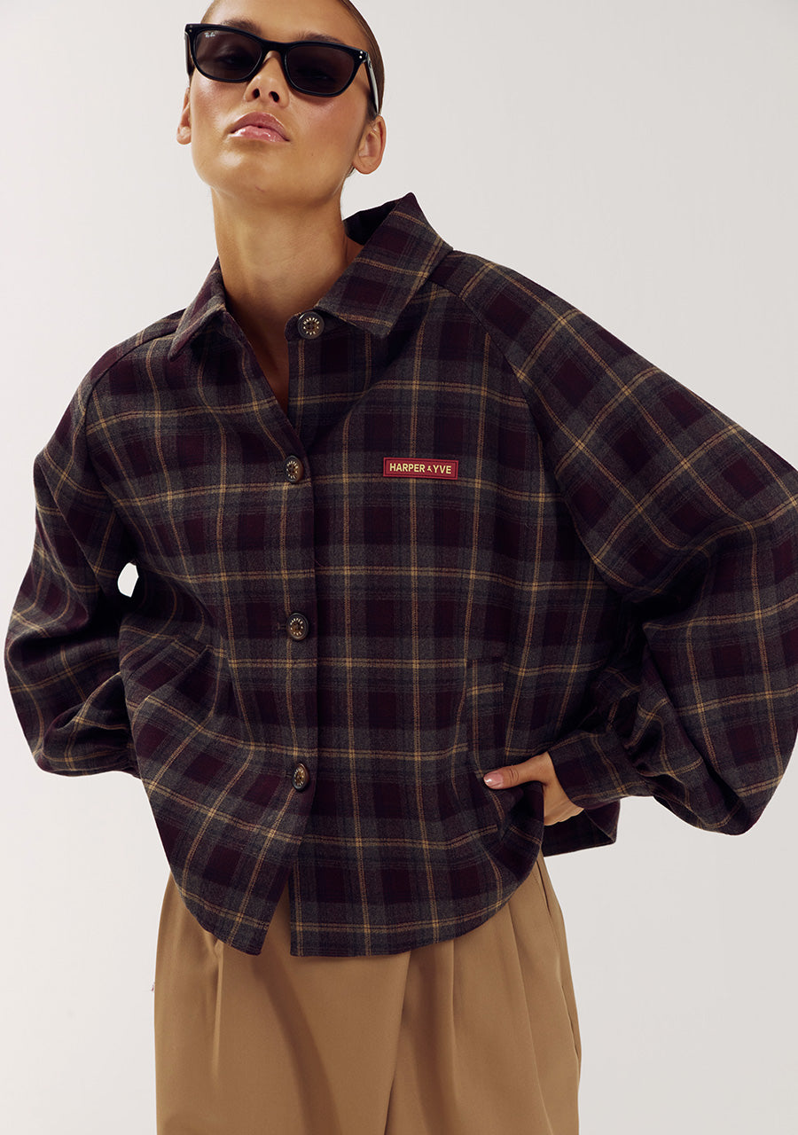 Coat Rylee | Tipsy red check | Harper & Yve