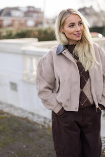 PRE-ORDER: Collarjacket suede | Sand