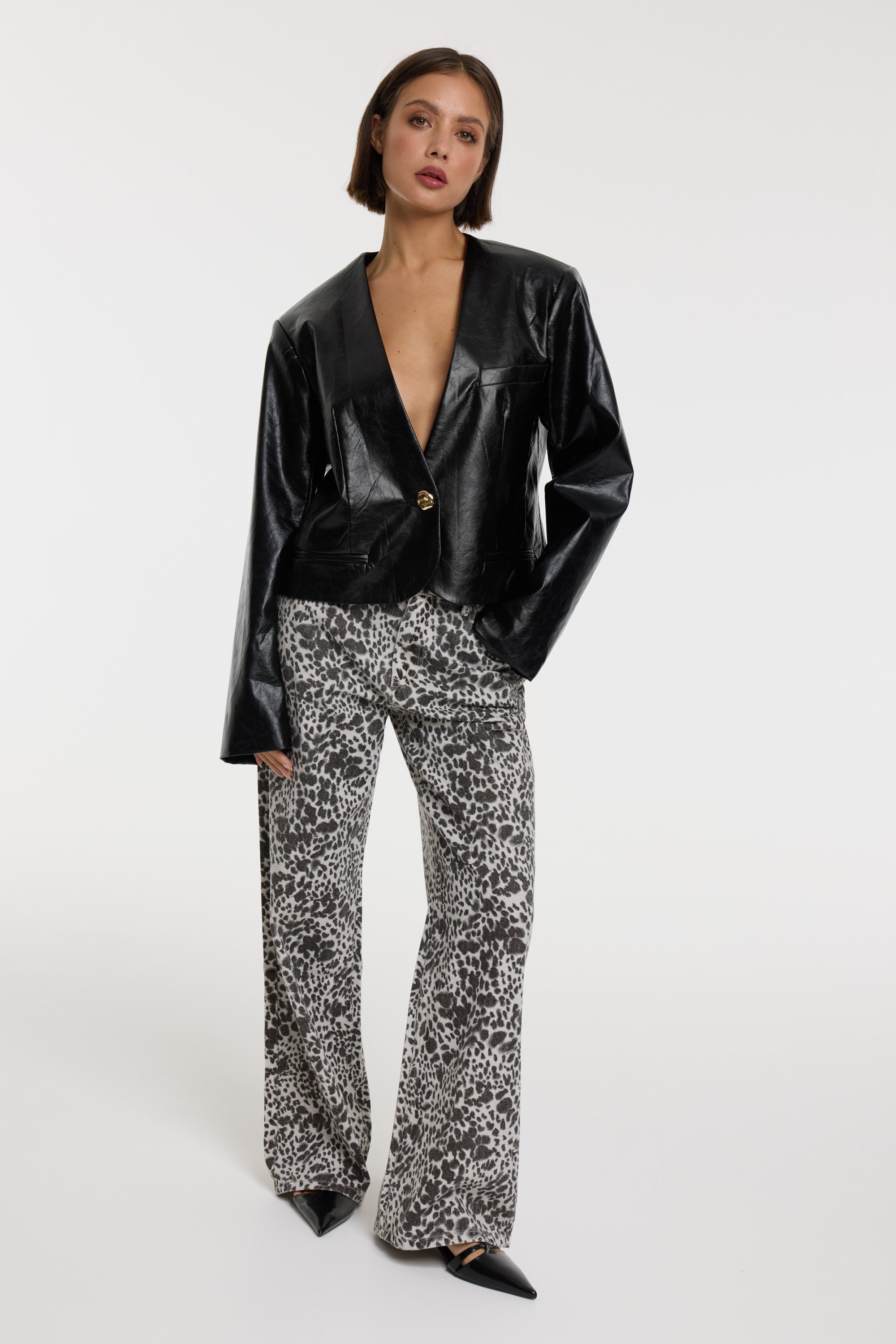 Collarless blazer Mea | Black | Refined Department