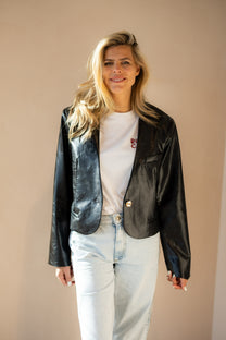 Collarless blazer Mea | Black | Refined Department