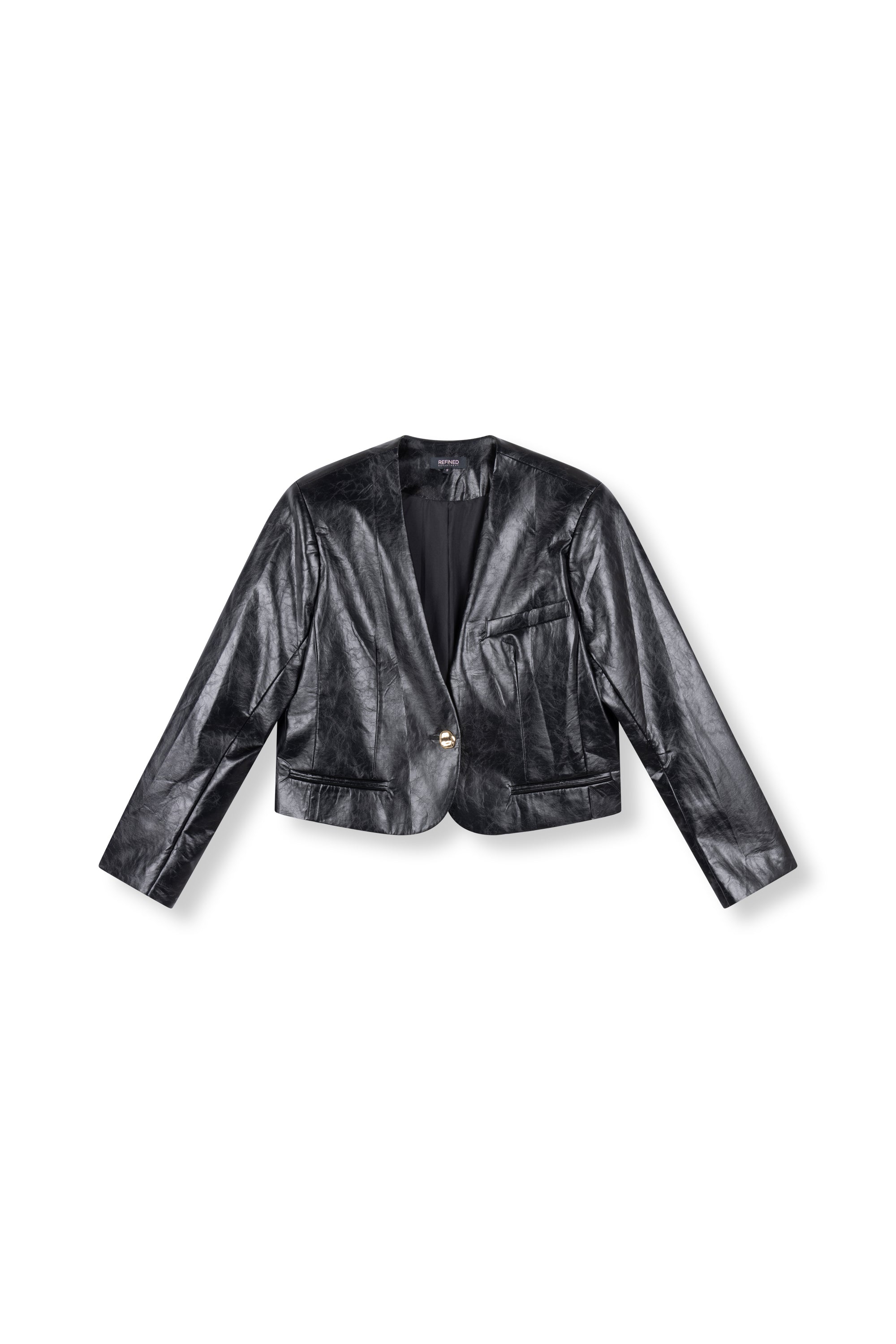 Collarless blazer Mea | Black | Refined Department