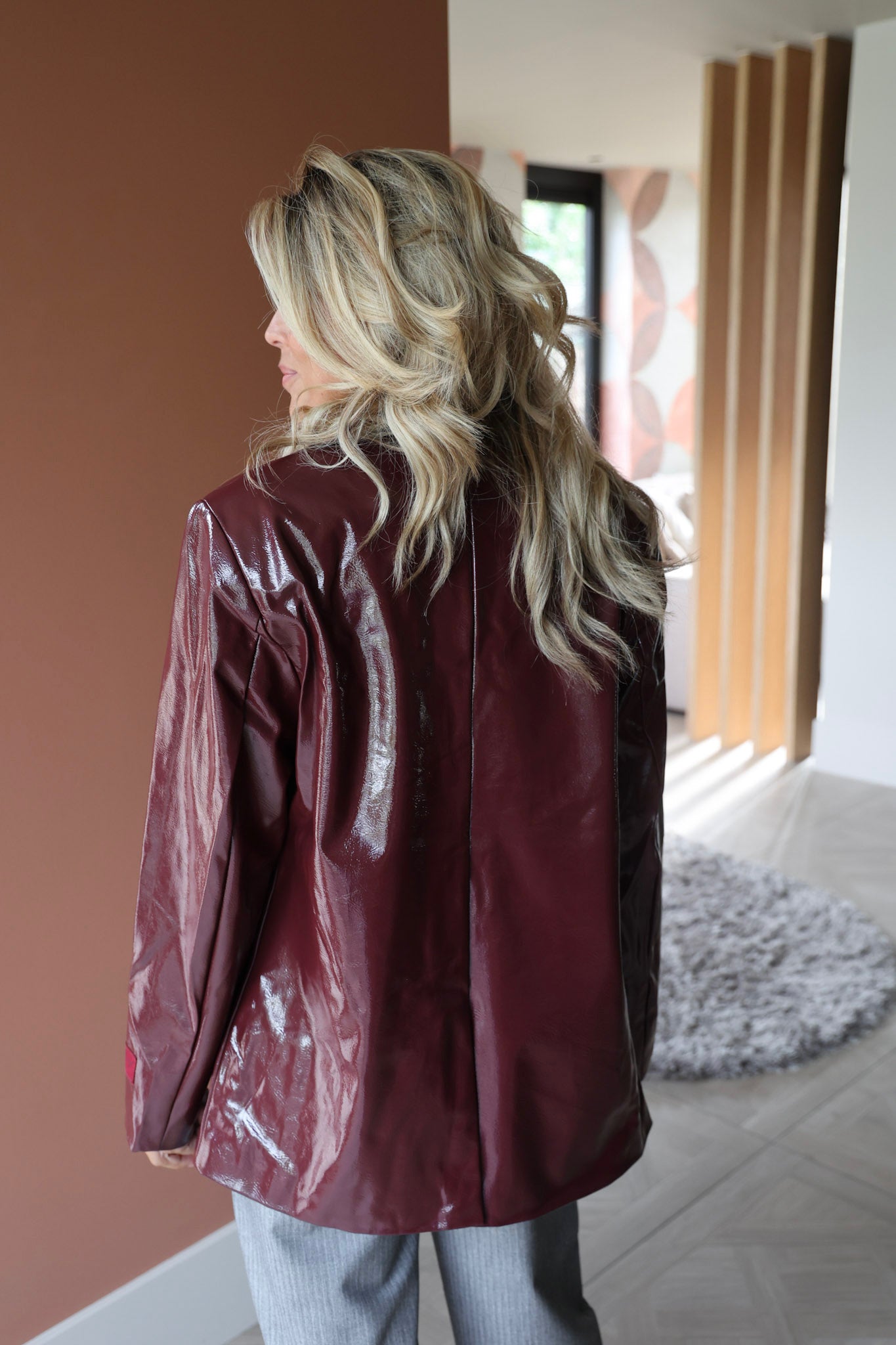 Collarless blazer Mea | Bordeaux | Refined Department