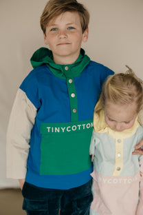 Color block jacket | Ultramarine/dark emerald | Tinycottons