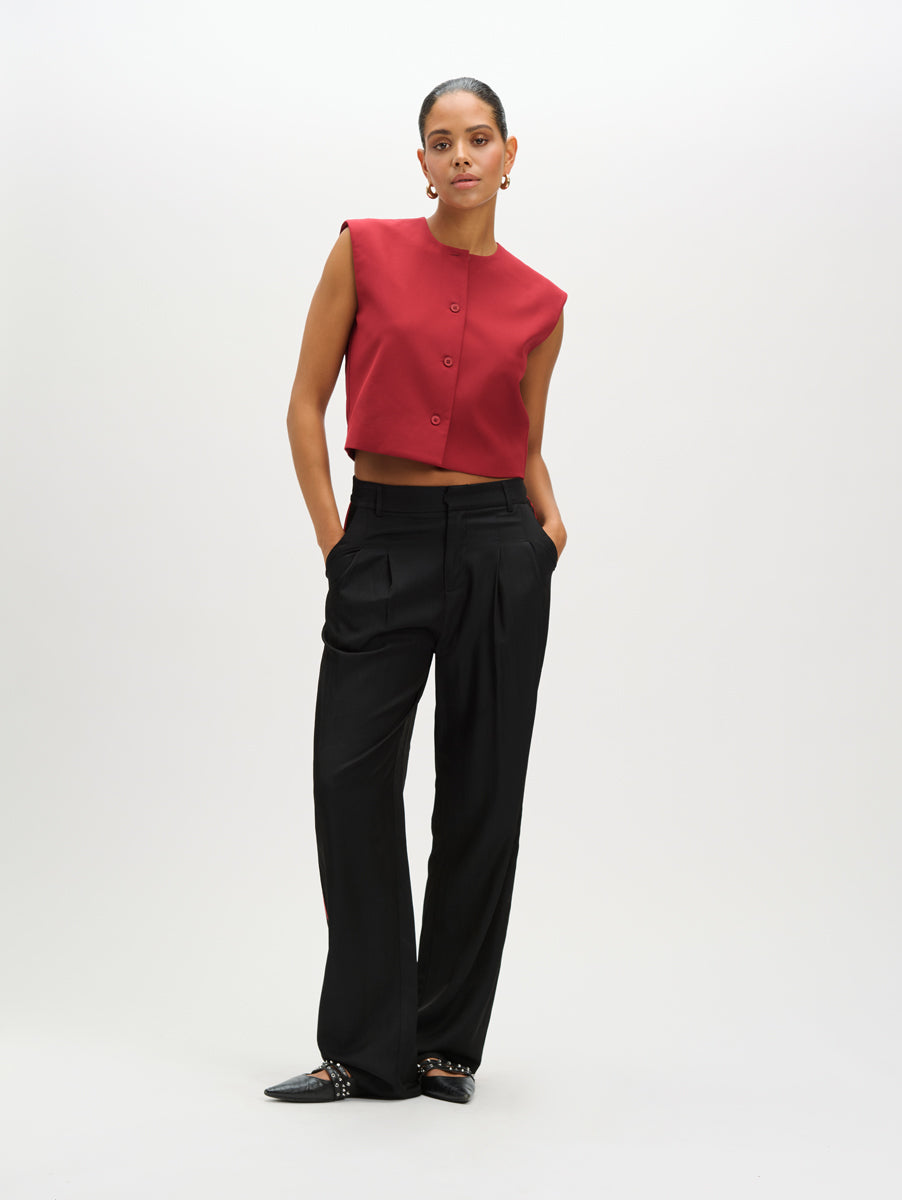 Cropped gilet Jole | Bordeaux | Refined Department