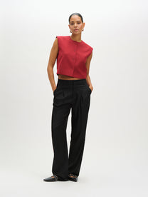 Cropped gilet Jole | Bordeaux | Refined Department