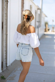 Off-shoulder top Capri | White | Studio Poespas