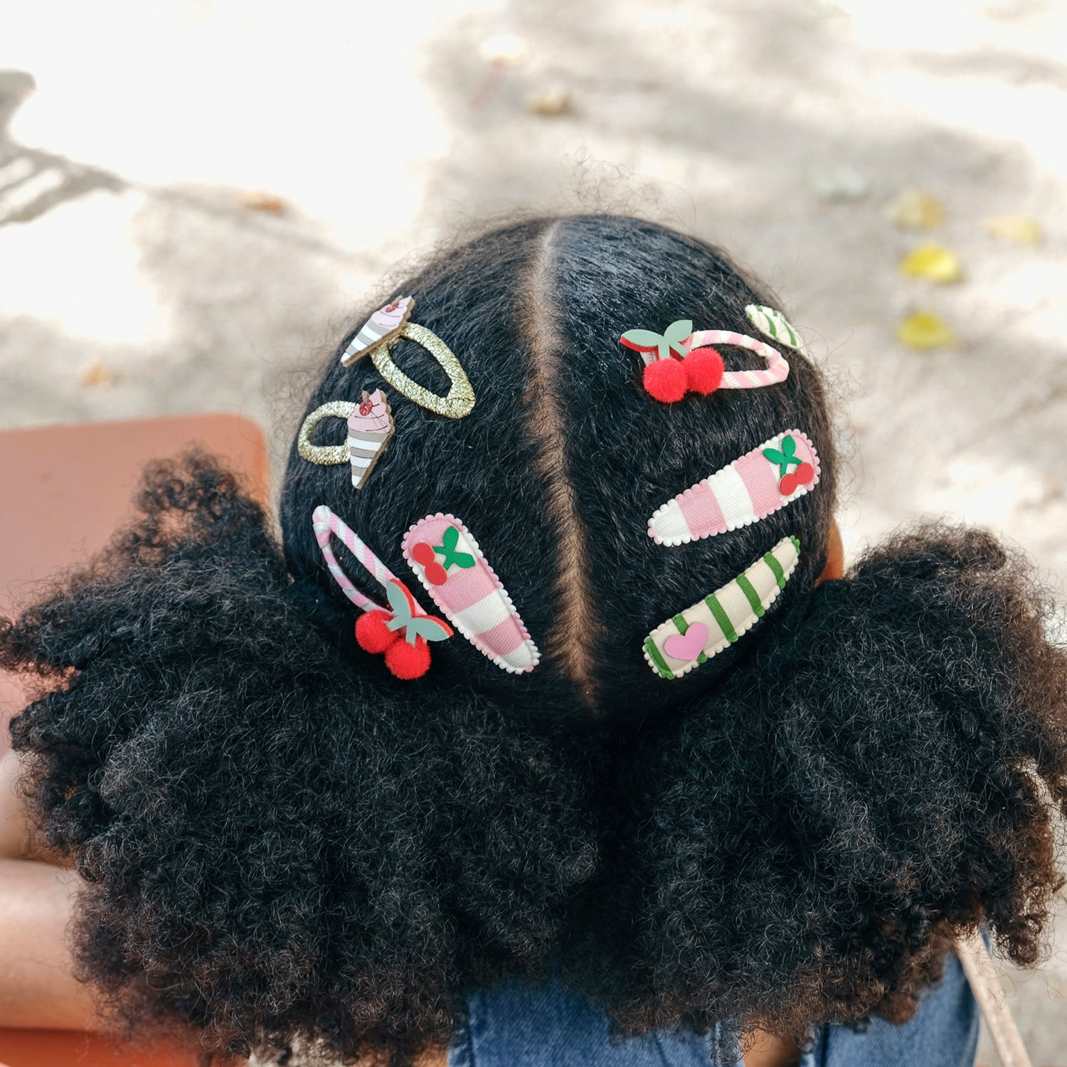 Cherry kiss stripy clips | 2 stuks | Rockahula