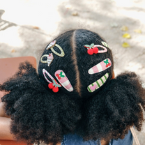 Cherry kiss stripy clips | 2 stuks | Rockahula