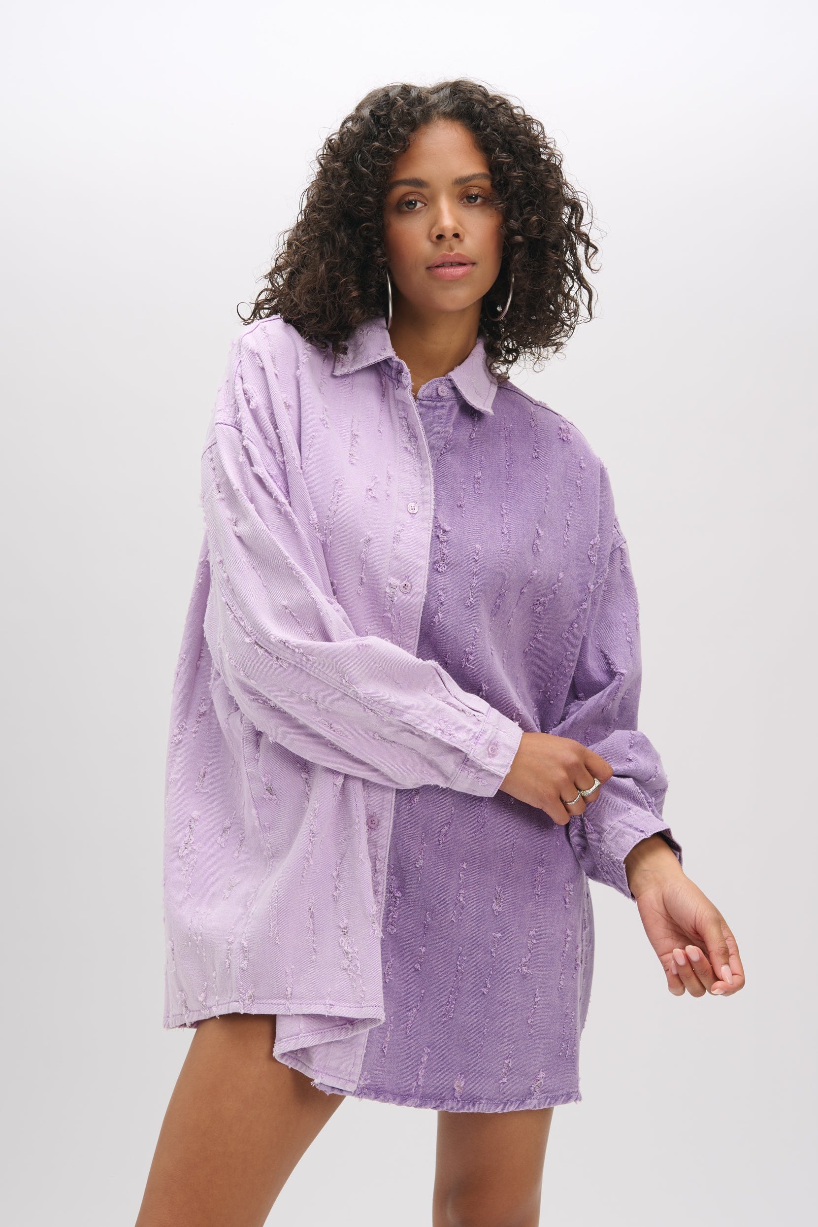 Denim blouse Lolay | Two colour purple | Refined Department
