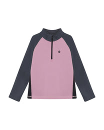 Fleecetrui Stretch Colorblock | Mauve Mist | Color Kids