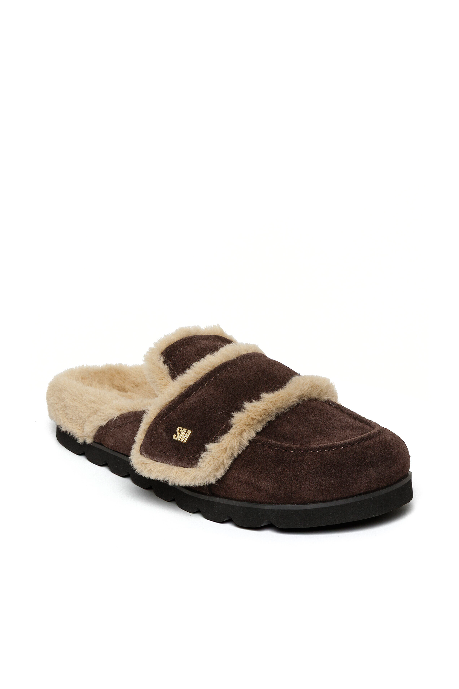 Gevoerde muil Bomb | Choco brown suede | Steve Madden