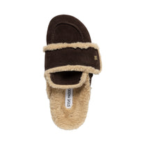 Gevoerde muil Bomb | Choco brown suede | Steve Madden