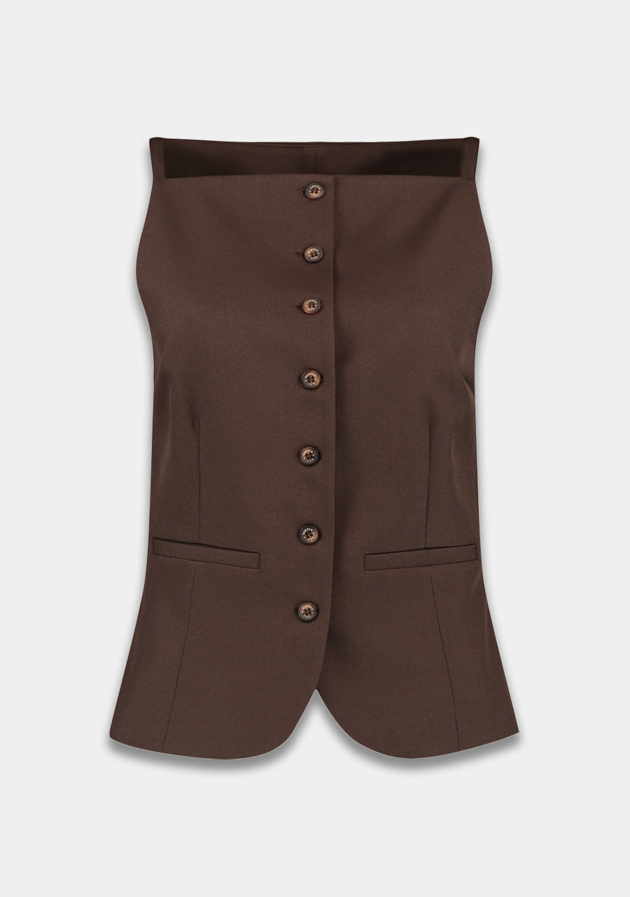 Gilet Rey | Saddle brown | Harper & Yve