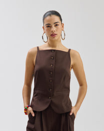 Gilet Rey | Saddle brown | Harper & Yve