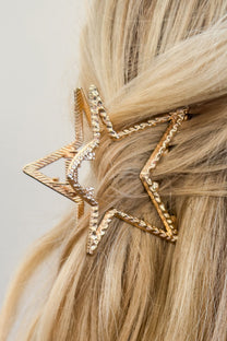 Haarclip golden star