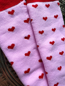 Hockeysokken Roos | Mini hearts red | Pindahs