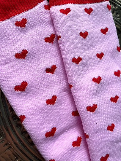 Hockeysokken Roos | Mini hearts red | Pindahs