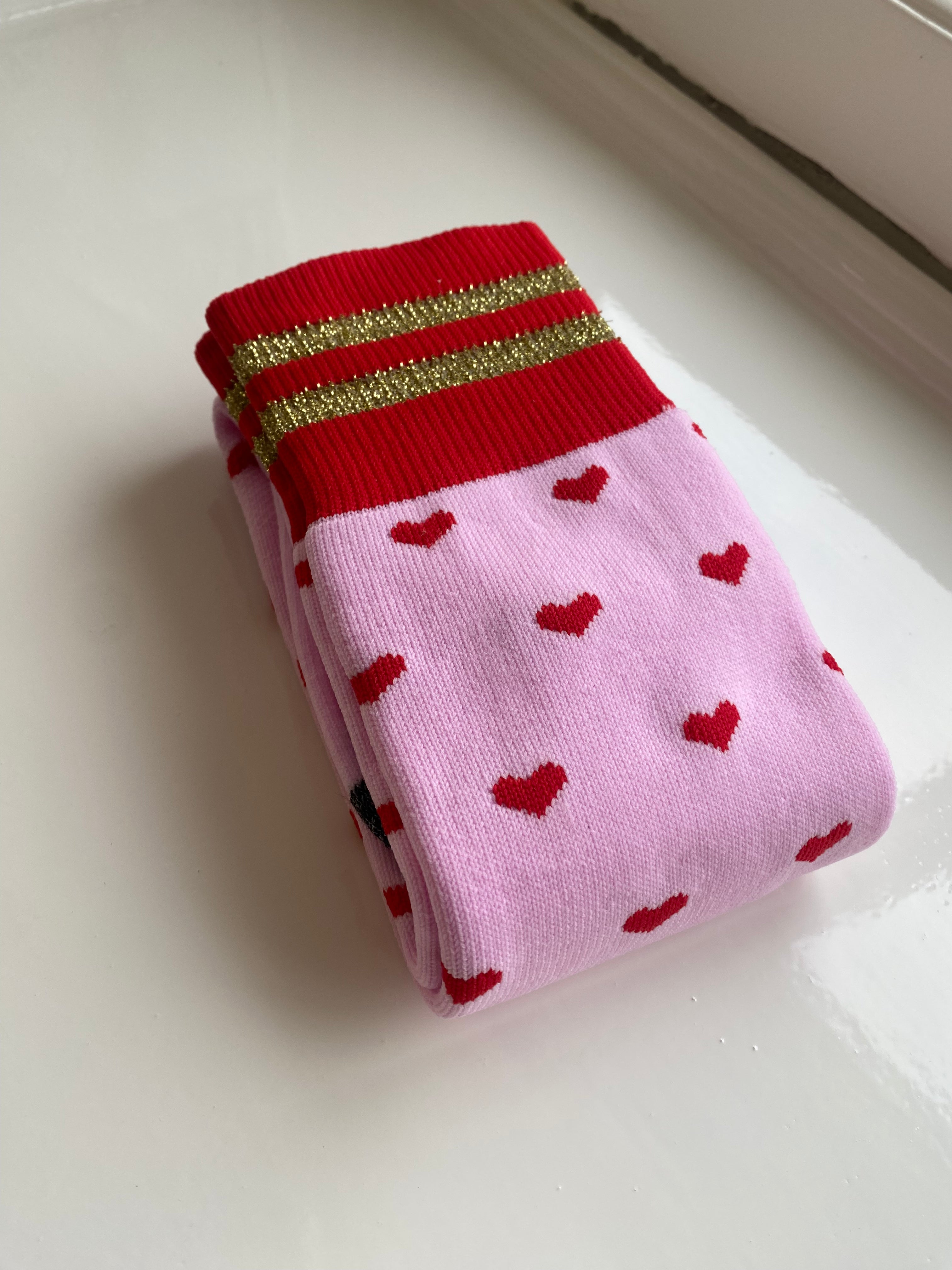 Hockeysokken Roos | Mini hearts red | Pindahs
