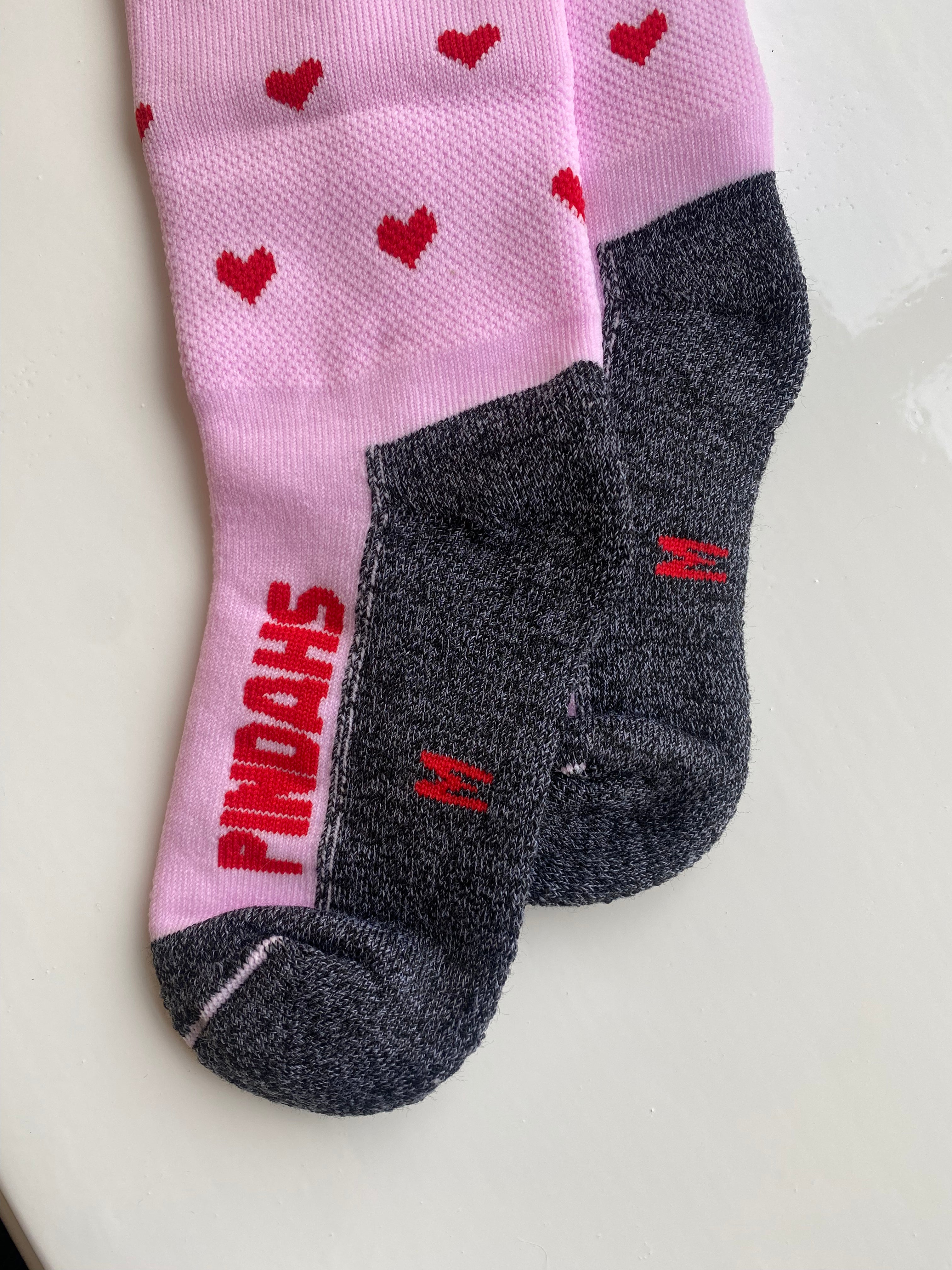 Hockeysokken Roos | Mini hearts red | Pindahs