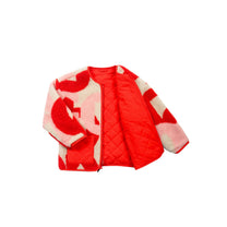 Jacket sleeping lion | Poppin red/printed teddy | Gosoaky