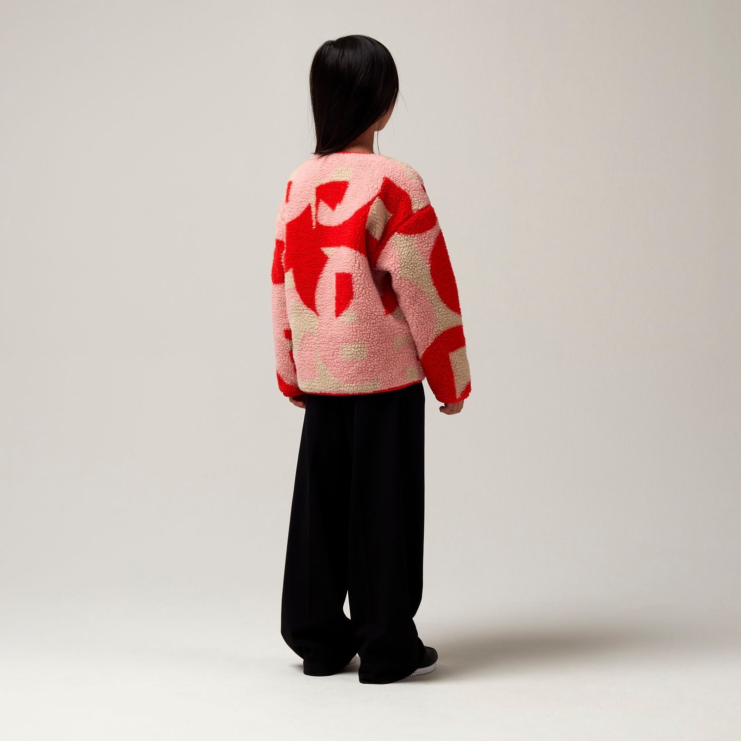 Jacket sleeping lion | Poppin red/printed teddy | Gosoaky
