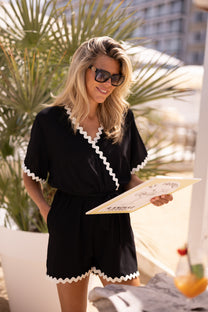 PRE-ORDER: Jumpsuit Swirl | Black cream | Studio Poespas