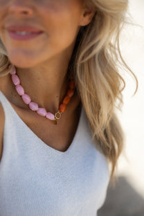 Ketting Top Team | Oranje/roze | Studio Poespas