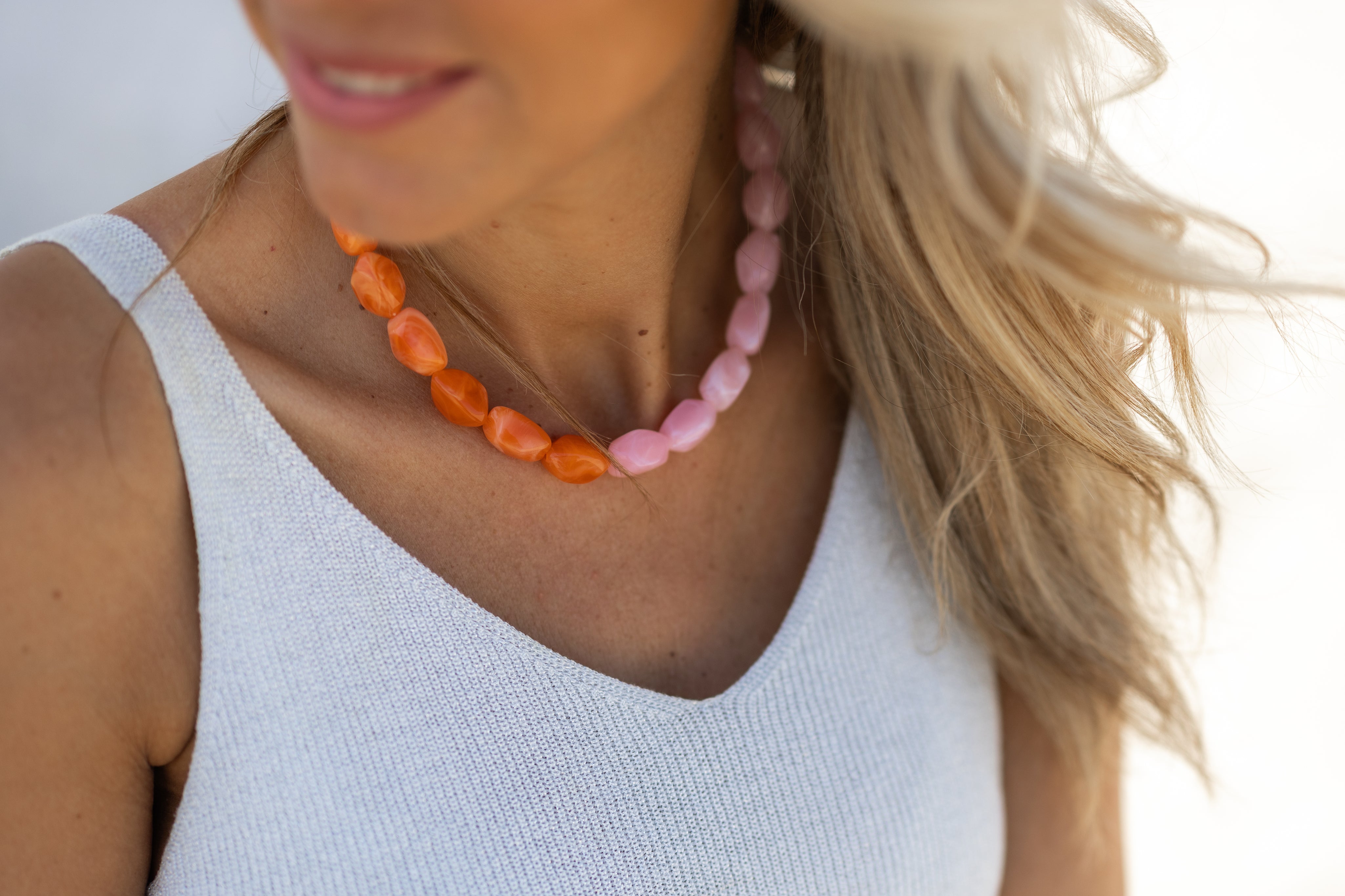 Ketting Top Team | Oranje/roze | Studio Poespas