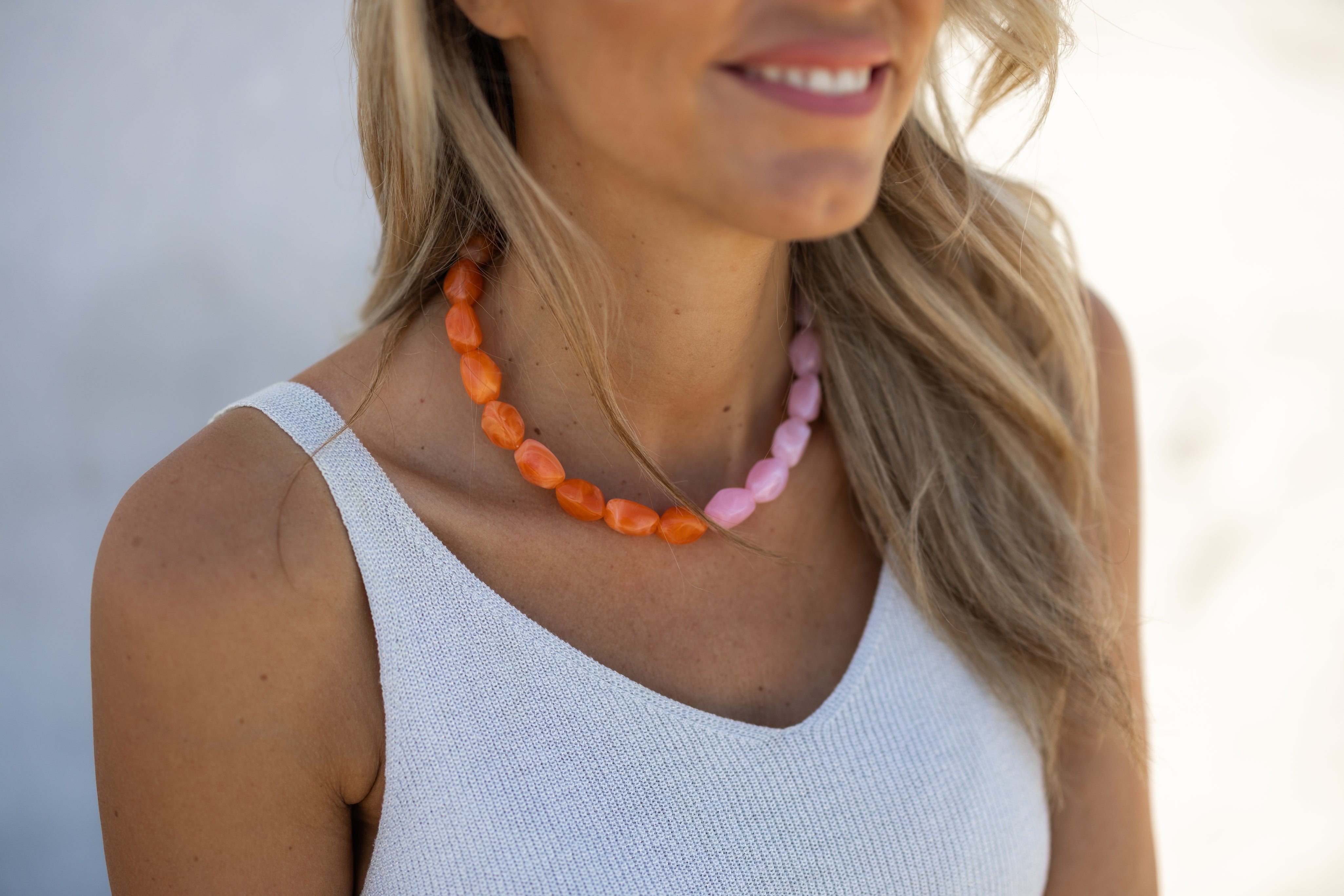 Ketting Top Team | Oranje/roze | Studio Poespas