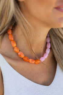 Ketting Top Team | Oranje/roze | Studio Poespas