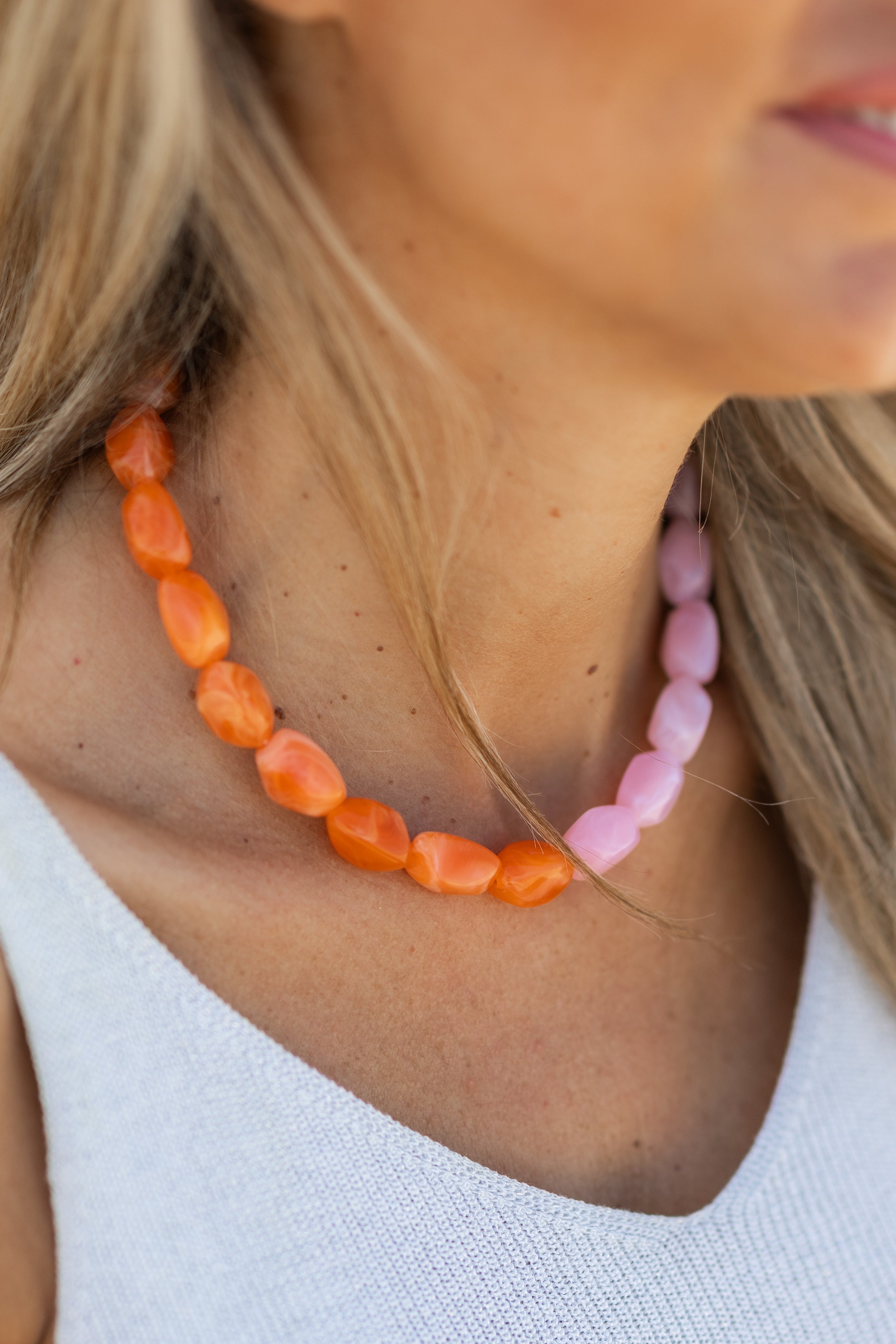 Ketting Top Team | Oranje/roze | Studio Poespas