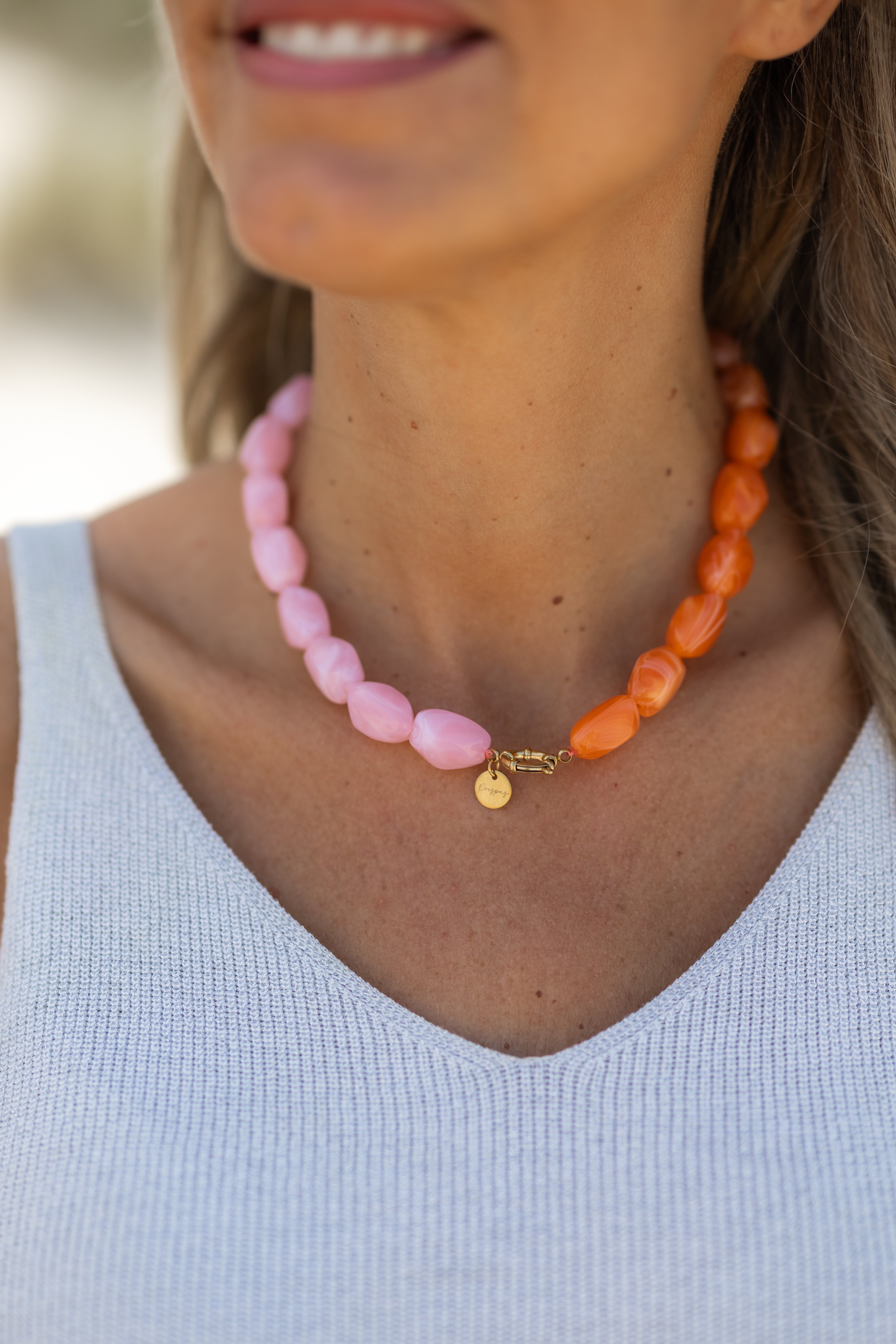 Ketting Top Team | Oranje/roze | Studio Poespas