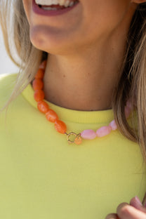 Ketting Top Team | Oranje/roze | Studio Poespas