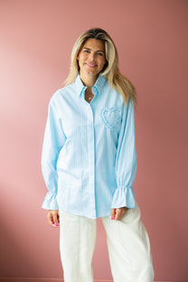 Blouse love story | Striped mint | Studio Poespas