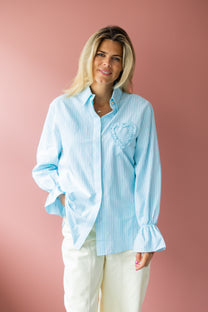 Blouse love story | Striped mint | Studio Poespas