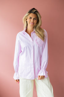 Blouse love story | Striped pink | Studio Poespas