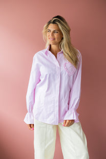 Blouse love story | Striped pink | Studio Poespas