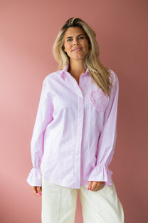 Blouse love story | Striped pink | Studio Poespas