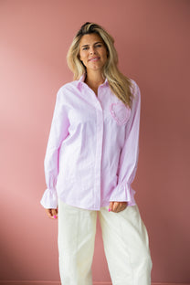 Blouse love story | Striped pink | Studio Poespas