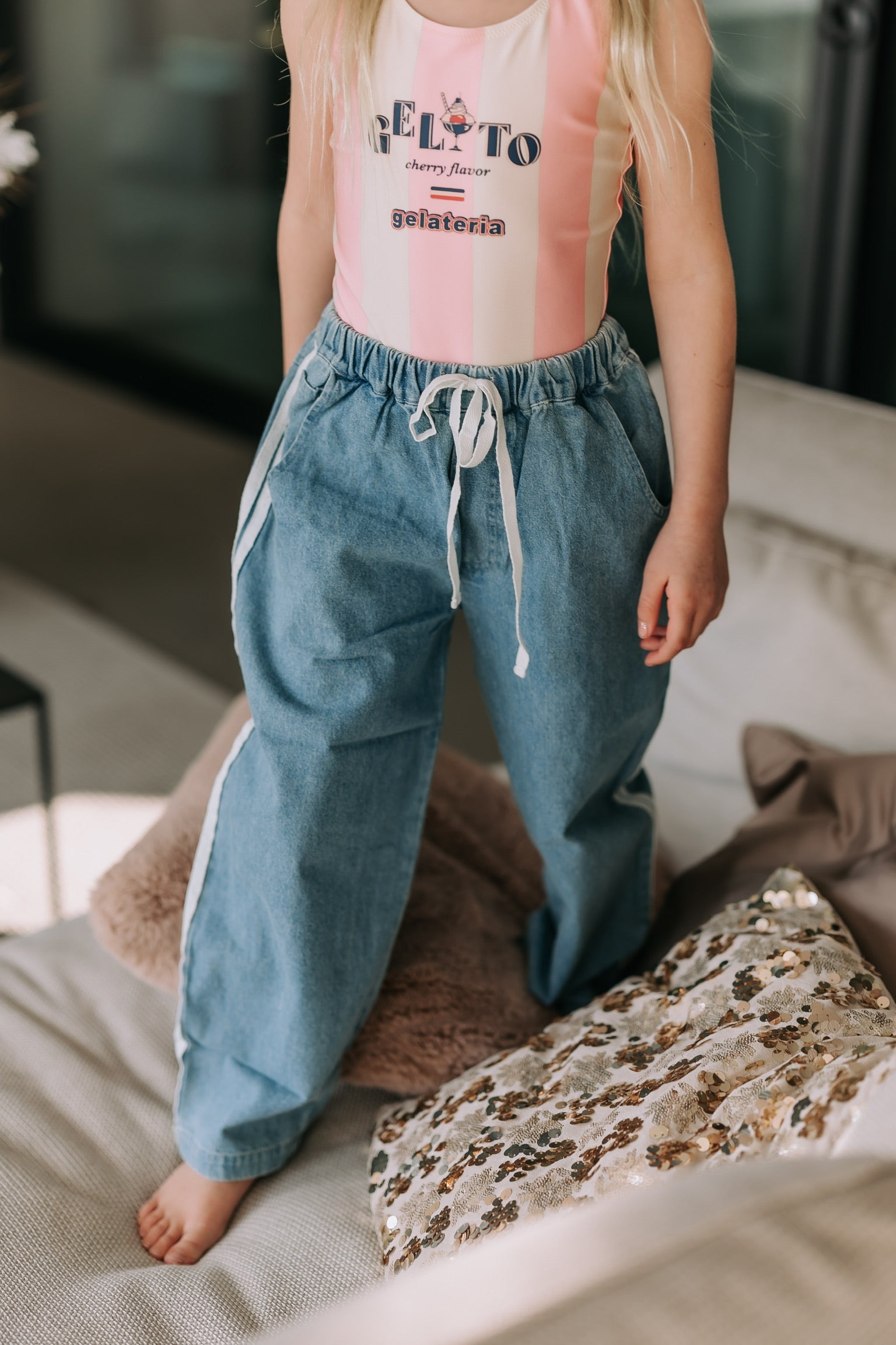 Donny pants | Medium denim blue | Fliink