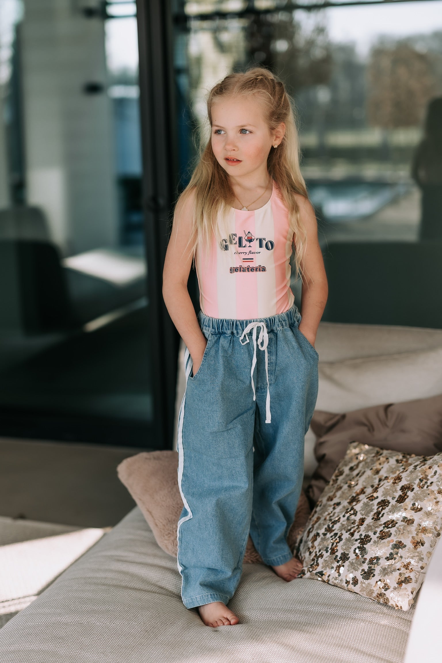 Donny pants | Medium denim blue | Fliink