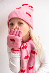 Knitted gloves cheerful cherry | 7-10 jaar | Rockahula