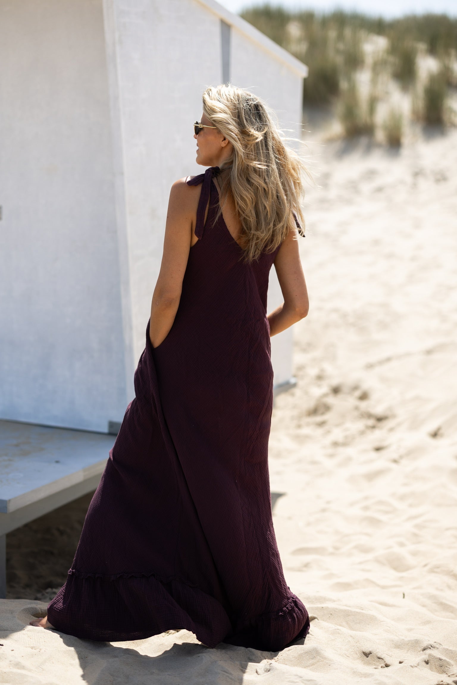 Longdress Bon bini | Aubergine | Studio Poespas