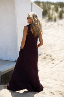 Longdress Bon bini | Aubergine | Studio Poespas
