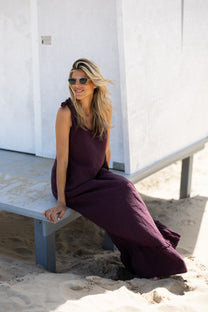 Longdress Bon bini | Aubergine | Studio Poespas